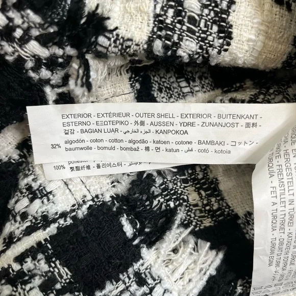 Zara TRF Black White Tweed Check Mini Dress NWT Size Small - Picture 8 of 9